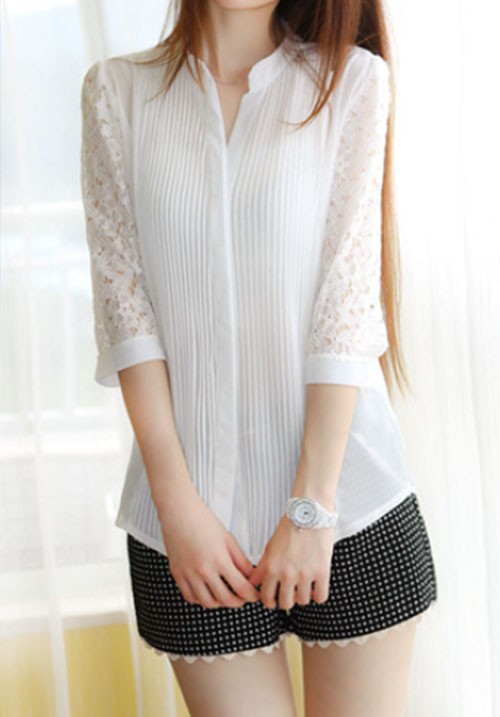 Laced Sleeves Sophisticated Blouse