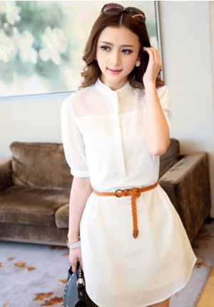Elegant White Shirt Dress